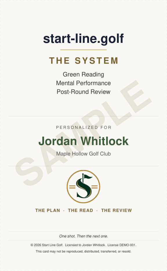 Personalized start-line.golf System SAMPLE cover